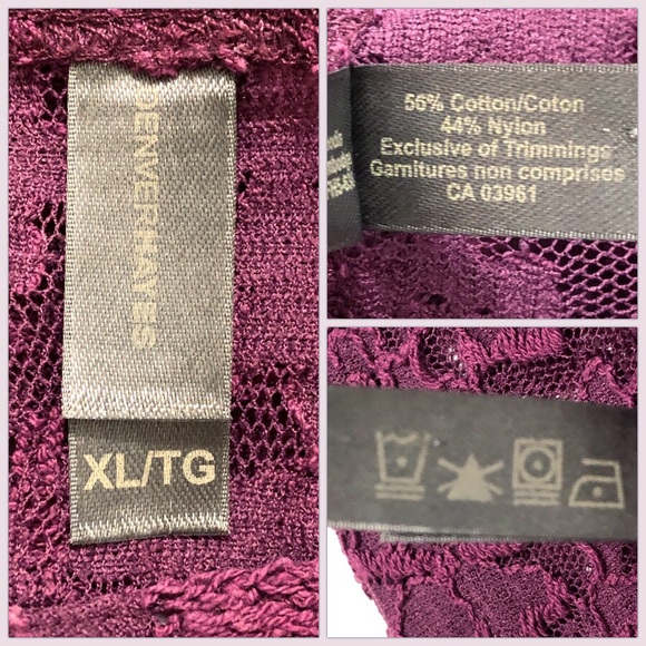 Denver Hayes | Purple Floral Lace Top | Size XL - Picture 12 of 14